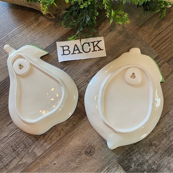 PEAR & LEMON Ceramic Pair of Small Wall Art Hanging - Picture 9 of 12